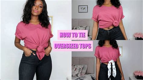 how to tie oversized shirt.